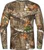 Material: Cotton Blend Color: Realtree Edge Size: Large Type: T-Shirt Long Sleeve: Y Other FEATURES:: Durable 60/40 Cotton Poly Fabric,S3 Anti-Microbial Finish PREVENTS ODERS,Rib Knit Neck And CUFFS