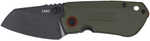 CRKT 6277 Overland Compact 2.24" Folding Plain Stonewashed D2 Steel Blade/ Green W/Orange Accents G10/SS Handle Includes