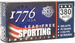 1776 USA 1776380070 Lead Free Sporting 380 ACP 70 Gr Ball 50 Per Box/20 Cs