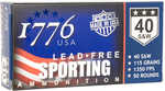 1776 USA 1776040115 Lead Free Sporting 40 S&W 115 Gr Ball 50 Per Box/20 Cs