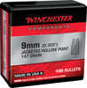 Winchester Handgun Reloading 9mm Subsonic .355 147 gr Jacketed Hollow Point (JHP) Bullets 100 Per Box
