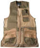 Material: Mesh Color: Khaki Size: Large Type: Vest-Clay Target No Sleeve: Y Other FEATURES:: Sage/Khaki, Large, Fits Chest Size 42"-44", Large EXPANDABLE Pockets, No Bunch Pad, Rear ZIPPERED RELOADERS...