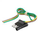 CURT 4-Way Flat Connector Plug w/12” Wires Trailer Side