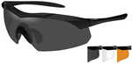 Wiley X Vapor Sunglasses - Smoke Grey/Clear/Rust Lens - Matte Black Frame