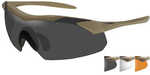 Wiley X Vapor Sunglasses - Smoke Grey/Clear/Rust Lens - Tan Frame