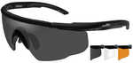 Wiley X Saber Advanced Sunglasses - Smoke Grey/Clear/Rust Lens - Matte Black Frame