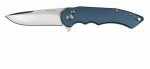 The modern design of this knife and the features are aesthetically pleasing. The blue anodized aluminum handle has a blue satin finish and curved edges on the belly of the knife for comfortable grip. ...