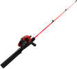 ZEBCO DOCK DEMON RED 30" 1PC M SC COMBO 6#. Thereâ€™s a lot to like about this small but mighty rod and reel combo. The 30-inch solid fiberglass rod is virtually unbreakable and rigid enough to perfor...