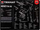 TekMat Beretta 92 Ultra Premium Gun Cleaning Mat 15"X20" Includes Small Microfiber TekTowel R20-BER92