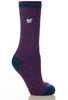 Grabber Heat Holders Ladies Twist Crew Sock-Blue/Purple