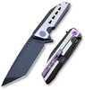 WE Knife Folder Tanto White/Black Handle 3.62" Black Blade 8.66" Length