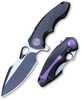 WE Knife Folder Black Handle Grind 3" Blade 7" Length
