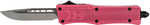 Cobra TEC Knives LLC CTK-1 Small 2.75" 440C Stainless Steel Black Drop Point Pink Zinc-Aluminum Alloy