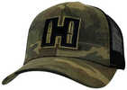 Color: Camo/Black, Size: OSFA, Closure Type: Adjustable Snapback, Front Config: Hornady Patch