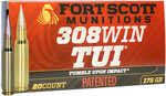 Fort Scott Munitions .308 TUI Ammo Is a Match Grade Bullet Made Of Solid Copper And engineered To Tumble Upon Impact To Provide Devastating Stopping Power. While Designed as Precision Ammo For Rifle H...