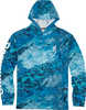Browning Hooded Long Sleeve Tech  T- Shirt Realtree Wave Blue XLRG