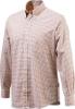 Beretta Men's Classic Drip Dry Long Sleeve Shirt in Beige/Red Check Size X-Large
