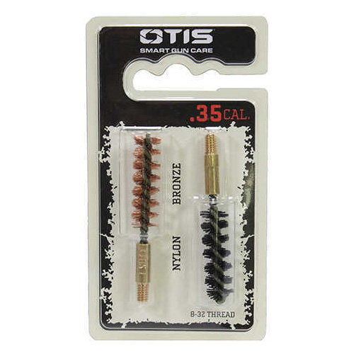 Otis Bore Brush .35 Caliber 2-Pk 1-Nylon 1-Bronze 8-32 Thread