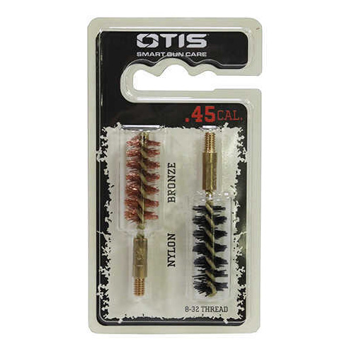 Otis Bore Brush .45 Caliber 2-Pk 1-Nylon 1-Bronze 8-32 Thread