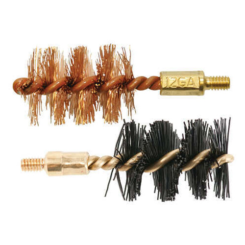 Otis Bore Brush .12 Gauge 2-Pack 1-Nylon 1-Bronze 8-32MM Thread