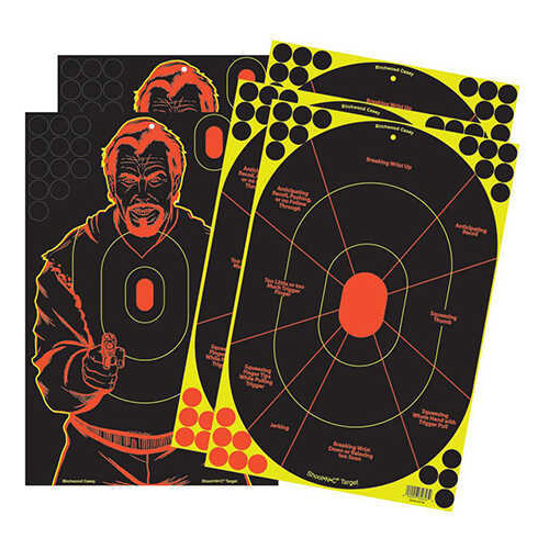 Birchwood Casey 34630 Shoot-N-C Combo Pack Self-Adhesive Paper 12" x 18" Silhouette/Bad Guy Black/Red 5