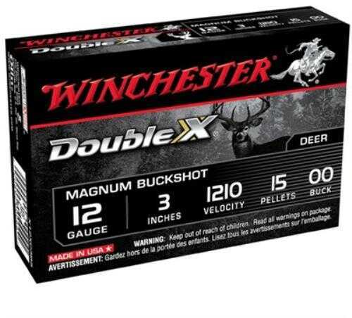 12 Gauge 3" Lead 00 Buck  15 Pellets 5 Rounds Winchester Shotgun Ammunition
