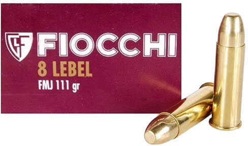8mm Lebel 111 Grain Full Metal Jacket 50 Rounds Fiocchi Ammunition