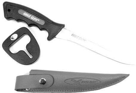 Eagle Claw 6.25" Soft Handle Filet Knife With Sheath & Sharpener, Stainless Steel Md: Eck6