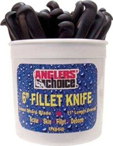 Anglers Choice 6" Fillet Knife Pop Bucket 48Piece