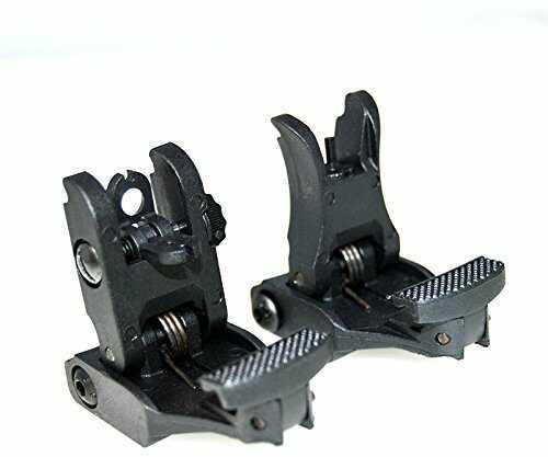 HWZ Front and Rear Sight for AR-15 M16 Flat Top Rifles Low Profile Flip-Up Set