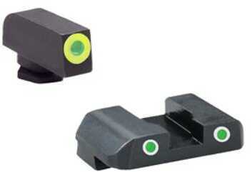 AmeriGlo for Glock Pro-Glo Combination Set Sights Fits Glk 17 19 22 23 24 26 27 33 34 35 37 38 39 Green Tritium Lamp wit