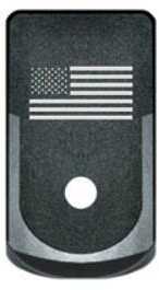 Bastion Magazine Base Plate American Flag Black and White Fits Glock 43 GL-43-MAGEXT-USAFLG