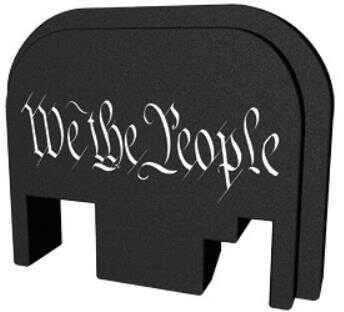 Bastion Slide Back Plate We The People Black and White Fits All for Glock Except 42 & 43 BASGL-SLD-BW-PEPLTX