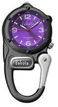 Dakota Watch Mini Clip With Microlight - Black/Purple Dial