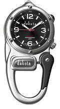 Dakota Watch Mini Clip With Microlight -Silver/Black Dial