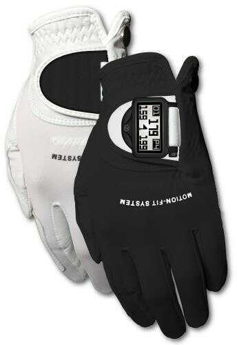 Zero Friction Mens Motion Fit GPS Golf Glove Pair, Left Hand, Black & White Md: GL22001