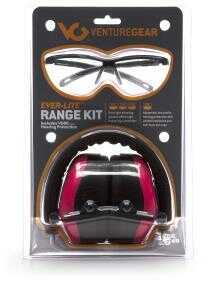 Pyramex VGCCOMBO8617 Ever Lite Range Kit Earmuff/Shooting Glasses 26 dB Black/Pink