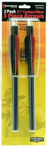 Marksman Carbon Fiber Arrows Three Piece Kit, Black Md: 3376
