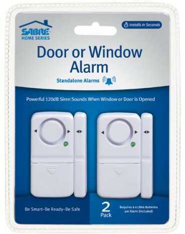 Sabre HSDWA2 Home Series Door Alarm 2 Pack 2-7 lbs 750 ft 120 White