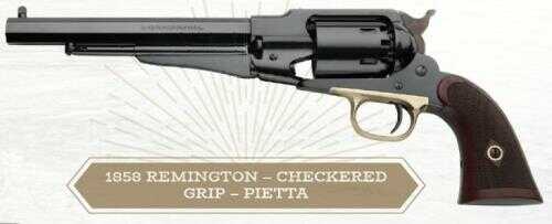 Taylor/Pietta 1858 Remington New Army Checkered Grip Blue .44 Caliber 8" Barrel Black Powder Revolver