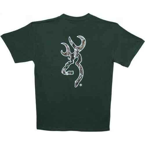 Browning MEN'S T-Shirt W/Buck Mark Logo Small Forest Green/Camo