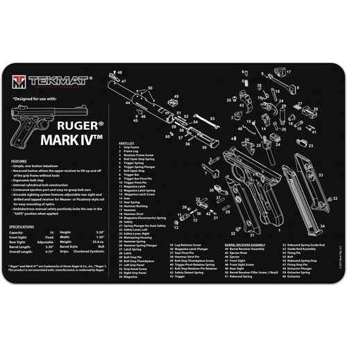 TekMat Ruger® Mark IV Pistol Mat 11"x17" Black Finish 17-Ruger®MK4