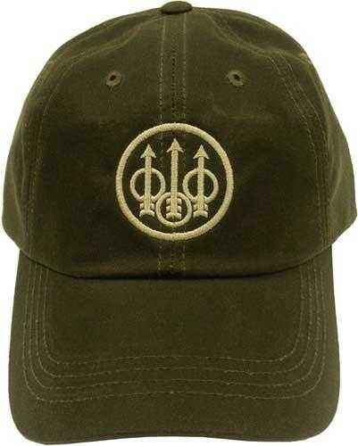 Beretta Cap Trident Logo WAXED Cotton Olive Green Md: BC092025330706
