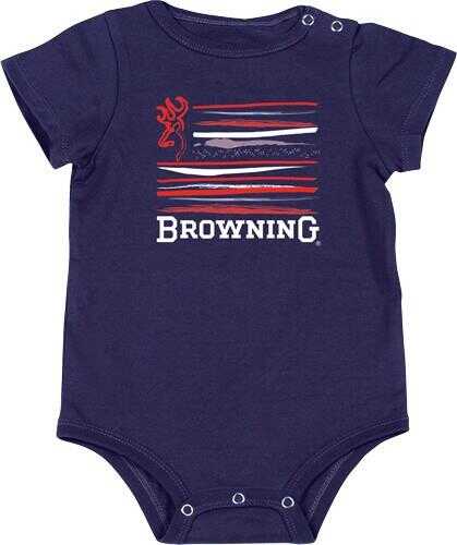 Browning BABY'S Chipmunk Body Suit 9-Month Navy Blue W/Logo