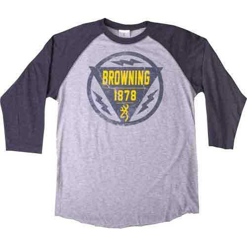 Browning YOUTH'S 3/4 Sleeve T-Shirt "Baseball" Medium Heather