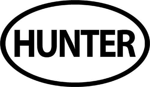Outdoor DECALS Hunter Oval 4"X6" Black On White