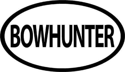 Outdoor DECALS BOWHUNTER Oval 4"X6" Black On White