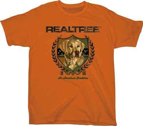 Real Tree YOUTH'S T-Shirt "Lab Crest" Small Texas Orange