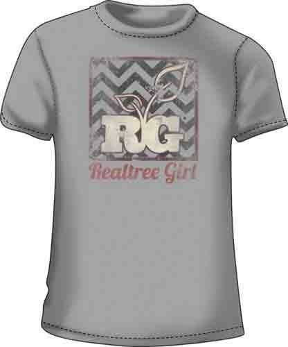 Real Tree WOMEN'S T-Shirt "Back To Chevron" Small Silver