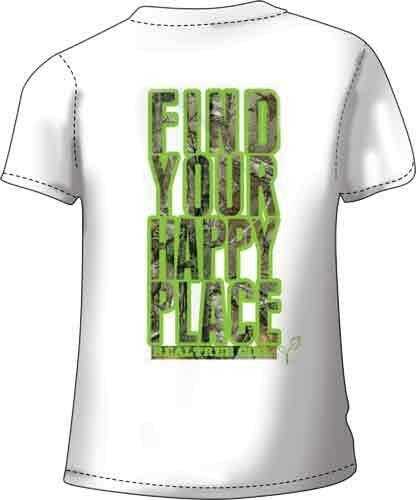 Real Tree WOMEN'S T-Shirt "Happy Place" Medium White